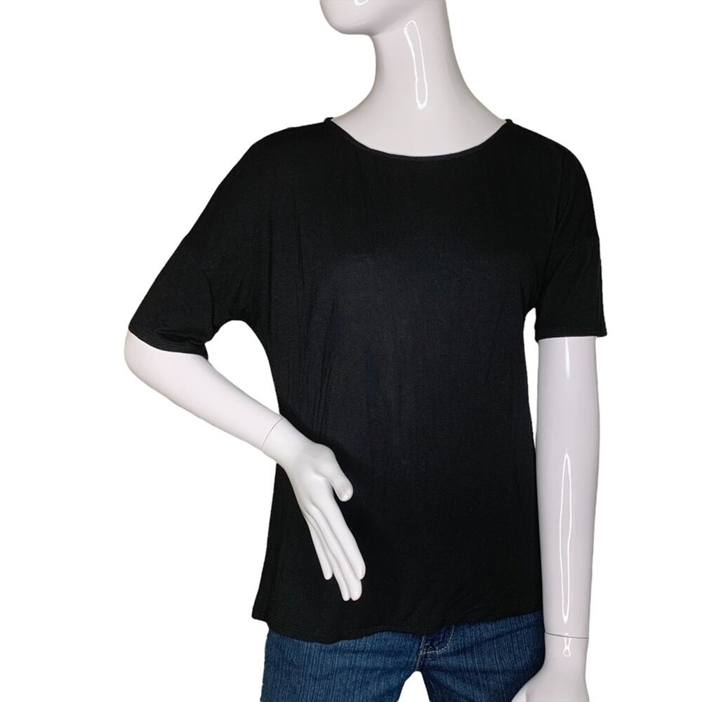 PHILOSOPHY Top Short Sleeve Crew Neckline Black Size M
